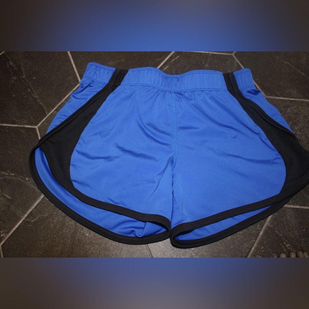 Reebok Play Dry Blue Athletic Shorts with Black Trim – Size S